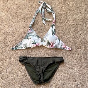 📦 Shade & Shore Tropical Flower Print Push Up Mix & Match Bikini